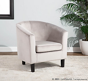 LumiSource Claudia Barrel Chair, Black/Silver, rollover