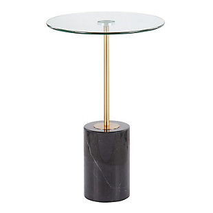 LumiSource Symbol Side Table, Black/Gold/Clear, large