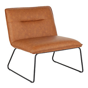 LumiSource Casper Accent Chair, Black/Camel, large
