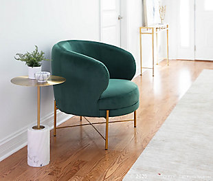 LumiSource Chloe Accent Chair, Gold/Emerald Green, rollover