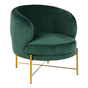 LumiSource Chloe Accent Chair, Gold/Emerald Green, large