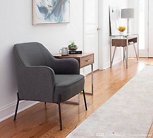 LumiSource Daniella Accent Chair, Black/Charcoal, rollover
