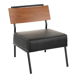 LumiSource Fiji Accent Chair, Black/Walnut, large