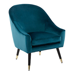 LumiSource Matisse Accent Chair, Black/Gold/Teal, large