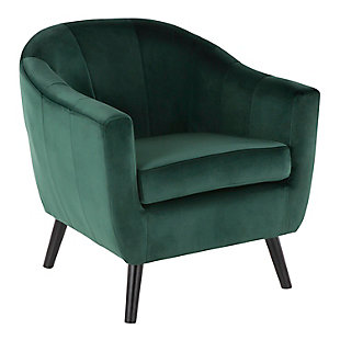 LumiSource Rockwell Velvet Accent Chair, Black/Green, large
