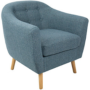 LumiSource Rockwell Accent Chair, Natural/Blue, rollover