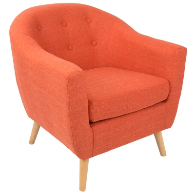 LumiSource Rockwell Accent Chair, Natural/Orange, large