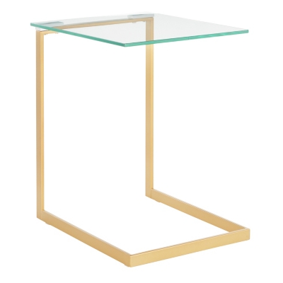 LumiSource Zenn End Table, Gold/Clear, large