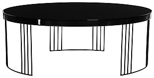 Keelin Mid Century Coffee Table, Black, large
