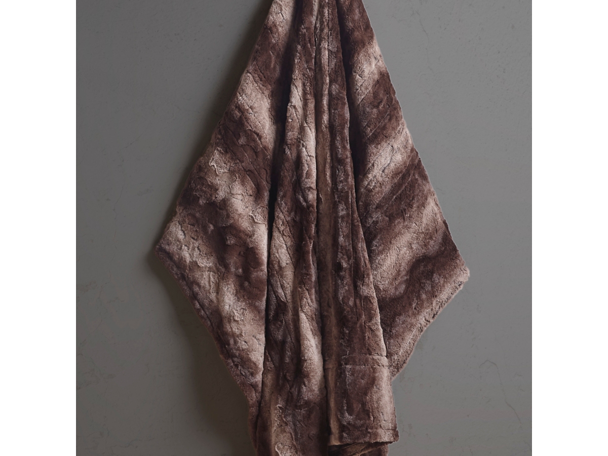 Marselle Oversized Faux Fur Heated Throw Ashley