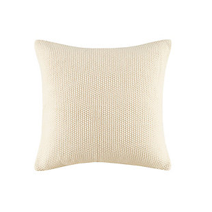 INK+IVY Bree Knit Square Pillow Cover, Ivory, large
