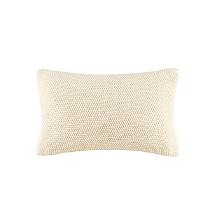 INK+IVY Bree Knit Oblong Pillow Cover, Ivory, large