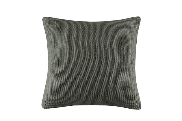 The INK+IVY Bree Knit Euro Pillow Cover offers a simple and cozy addition to your bedroom decor. This knit pillow cover is made from ultra-soft acrylic to create a casual cottage look. A hidden zipper closure provides a clean finished edge to the design. Machine washable for easy care, this pillow cover can be easily mixed and matched with your bedding sets to create that perfect look. Filler pillow is NOT included.Imported | Bree knit texture | Ultra soft acrylic | Charming cottage look | Hidden zipper closure | Machine washable