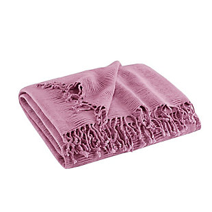 INK+IVY Ruched Fringe Throw, Purple, large
