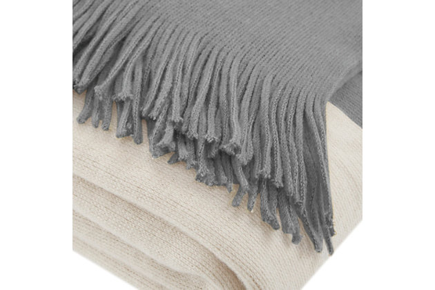 Add a layer of coziness to your room with the super soft INK+IVY Stockholm Throw. The colorblock design and fringed edges create a fun casual look.Imported | Cashmere like colorblock throw with self-fabric fringes | 100% acrylic that is safe to put in washer/dryer | Versatile use as bedrunner or on sofa for warmth when needed | Machine wash cold