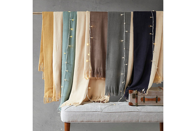 Add a layer of coziness to your room with the super soft INK+IVY Stockholm Throw. The color block design and fringed edges create a fun casual look.Imported