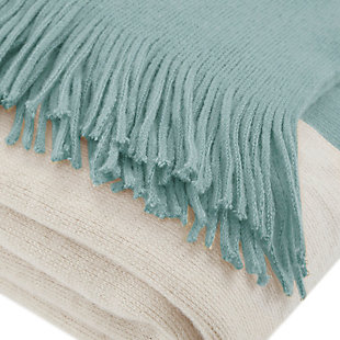 Add a layer of coziness to your room with the super soft INK+IVY Stockholm Throw. The colorblock design and fringed edges create a fun casual look.Imported