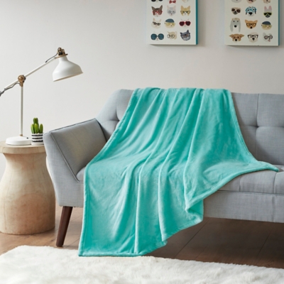 Microlight Plush Oversized Throw, Aqua