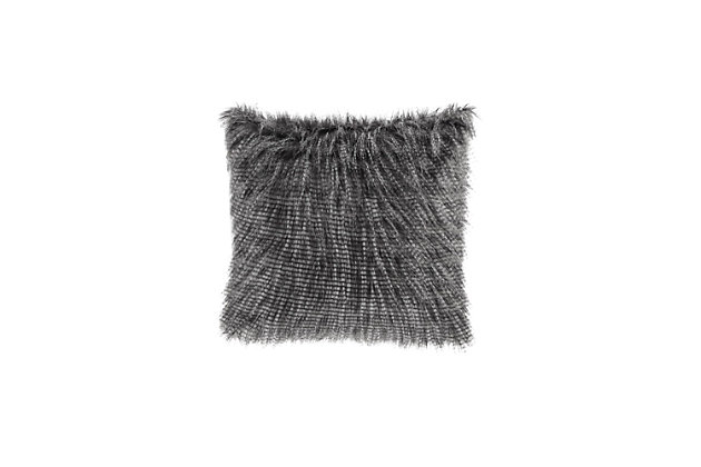 Madison Park’s Edina Faux Fur Square Pillow brings a gorgeous touch to your décor. The face of the pillow flaunts premium luxury faux fur, creating a beautiful and rich texture. A solid mink reverse adds another layer of lush softness, while the zipper closure secures the feather and down filling. Place this square pillow on sofa or set it on your bed to add a sophisticated and lavish update to your room.Imported | Premium luxury faux fur | 95% feather and 5% down filling | Zipper closure