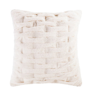 The Ruched Fur Square pillow features the softness of faux fur and reverses to an ultra soft solid lux microfur. The simple ruched pattern is the perfect sophisticated update.Imported