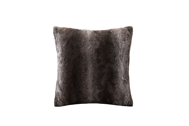 The Madison Park faux fur square pillow is the perfect combination of style and simplicity. It can be used in any room for a sophisticated update. Reverses to an ultra soft solid lux micro fur.Imported | Faux fur toss pillow 20"x20" | Hypoallergenic polyester filling | Soft and trendy | Spot clean only