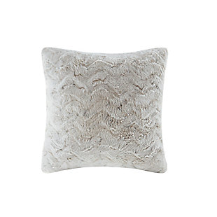 The Madison Park faux fur square pillow is the perfect combination of style and simplicity. It can be used in any room for a sophisticated update. Reverses to an ultra soft solid lux micro fur.Imported | Faux fur toss pillow 20"x20" | Hypoallergenic polyester filling | Soft and trendy | Spot clean only