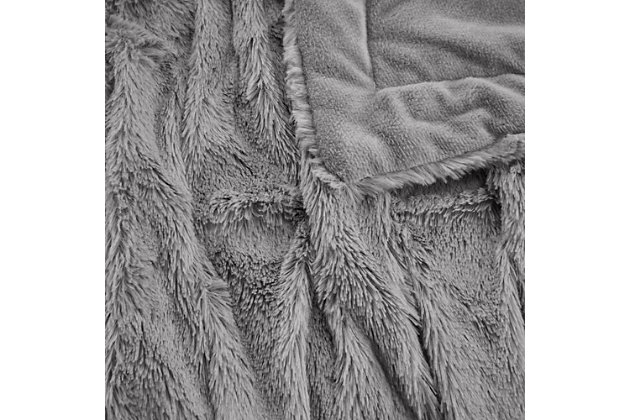 The Luxury Ruched Fur Throw features the softness of faux fur and reverses to an ultra soft solid faux mink. The simple hand ruched pattern is the perfect sophisticated update.Imported | Luxury hand ruched faux fur throw | Reverse is ultra soft faux mink, choose your side to cuddle | Throw dimensions 50”x60” | Machine washable for easy care