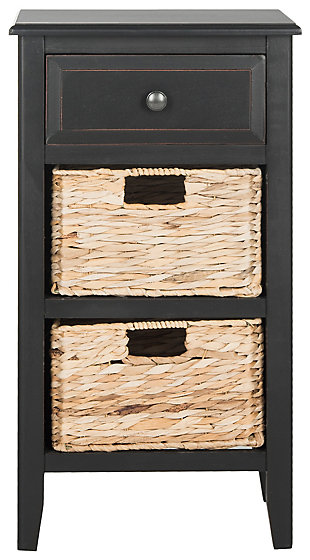 Everly Side Table, Distressed Black, large