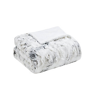 Add a glamorous accent to your home with Madison Park’s Sachi Oversized Faux Fur Throw. Exceptionally soft faux fur mimics the warmth and texture of real fur, while the marble print gives the throw a beautiy stunning look. The throw is oversized, nearly a foot r in length and width compared to other throws. Luxuriously indulgent, this faux fur throw wraps you in irresistible softness and is machine washable for easy care.Imported | Marble print long faux fur throw | Oversized throw dimension 60x70 inches | Faux fur face, faux mink on reverse | Warm and stylish in any room | Machine washable