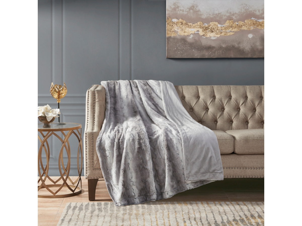 Marselle Oversized Faux Fur Throw Ashley