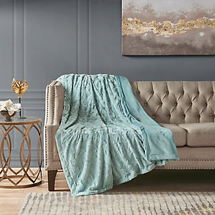 The Madison Park Zuri oversized throw features a luxuriously soft faux fur and reverses to a solid faux mink. This faux fur throw is the perfect modern update and adds a glamorous accent to your home. This throw is OEKO-TEX certified, meaning it does not contain any harmful substances or chemicals to ensure quality comfort and wellness.Imported | Oversized faux fur throw blanket | 60x70 inches | Luxuriously soft faux fur face & solid faux mink reverse | Oeko-tex certified, includes no harmful substances or chemicals (#beho 063723) | Machine washable