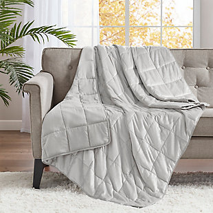 Sleep Philosophy Mink to Microfiber 12-lb Weighted Blanket, Gray, rollover