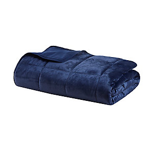 Sleep Philosophy Mink to Microfiber 15-lb Weighted Blanket, Navy, large