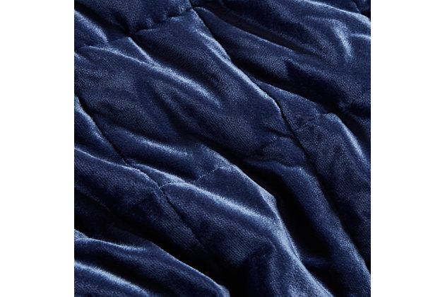 The Sleep Philosophy Mink to Microfiber Weighted Blanket offers a perfect combination of comforter and style for your home. This weighted blanket features a navy faux mink face with a solid microfiber reverse, for a soft touch. The weight of the blanket distributes a light pressure all over your body, creating the feeling of being hugged to help reduce stress and anxiety. It also helps promote a deep and restful sleep throughout the night.Imported | Weighted blanket | Distributes light pressure all over to help reduce stress and anxiety | Creates the feeling of being held or hugged for relaxation | Helps to promote a deep and restful sleep throughout the night | Choose a blanket that’s around 10% of your body weight | Available in 12 lb, 15 lb and 17 lb weights.