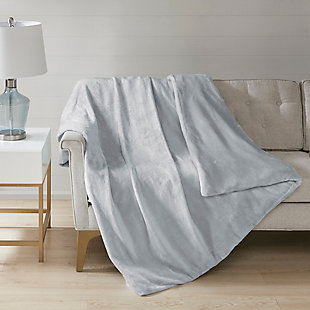 Sleep Philosophy Plush 25-lb Weighted Blanket, Gray, rollover