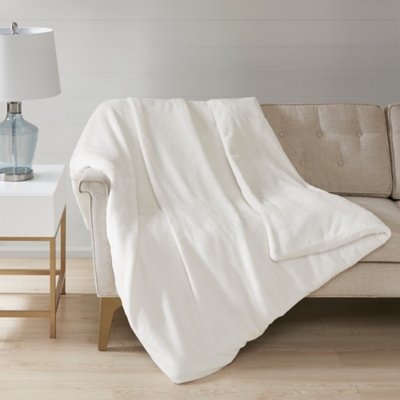 Sleep Philosophy Plush 12-lb Weighted Blanket, Ivory, large
