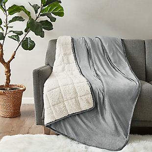 The Sleep Philosophy Velvet to Berber Weighted Blanket offers a soft and hefty comfort to keep you feeling comfortable all night. This grey weighted blanket features an ultra-soft plush face and a berber reverse, for a lush and cozy touch. The weight of the blanket distributes a light pressure all over your body, creating the feeling of being hugged to help reduce stress and anxiety. It also helps promote a deep and restful sleep throughout the night. This blanker is OEKO-TEX certified, meaning it does not contain any harmful substances or chemicals to ensure quality comfort and wellness.Imported | Ultra soft plush face and cozy berber reverse | Distributes light pressure all over your body | Helps to promote a deep and restful sleep throughout the night | Available in 10lb, 12lb and 15lb weights | Oeko-tex certified, includes no harmful substances or chemicals (#15.hcn.61893)