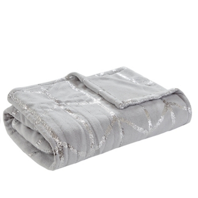 Arielle Heated Metallic Print Throw Ashley