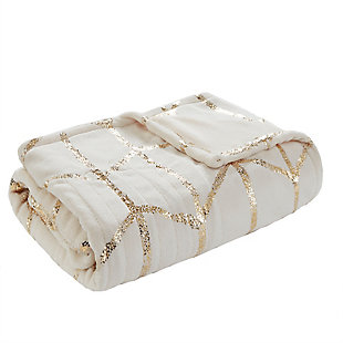 True North by Sleep Philosophy offers incredible comfort and style with the Raina Heated Metallic Print Throw. A gold metallic geometric design is beautifully printed on an ultra-soft plush ivory base fabric. Emitting virtually no electromagnetic field emissions, this throw features three heat settings and a 2-hour shut-off timer to provide the perfect amount of warmth and comfort. Bundle up in comfort and add a casual touch with a glamorous flair to your home with this heated metallic print throw. Includes manufacturer’s 5-year warranty.Imported | Virtually no electromagnetic field emissions | 3 heat settings | 2 hour auto shut off | Ultra soft plush | 5 year warranty | Machine wash | Includes manufacturer’s 5-year warranty