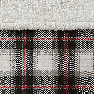The Woolrich Ridley Oversized Mink to Berber Heated Throw is the perfect solution to keep you warm and cozy. This oversized heated throw showcases a black and red plaid design on faux mink that reverses to a soft berber. Equipped with Secure Comfort Technology, the heated throw blanket emits virtually no electromagnetic field emissions and features 3 heat settings and a 2-hour shut off timer for additional safety. The mink to berber blanket is hypoallergenic and machine washable to make cleaning a breeze. Accent your home and stay warm with the classic cabin look of this heated throw. Comes with manufacturer’s 5-year warranty.Imported | Cozy and warm oversized heated throw 60x70 in black/red plaid faux mink reverse to berber | Features secure comfort technology, virtually no electromagnetic field emissions in 3 heat settings, 2-hour auto shut off | Manufacturer's 5-year warranty | 100% polyester and hypoallergenic | Machine washable