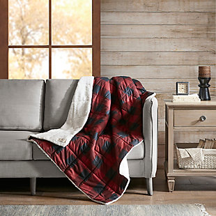 Get comfortable and cozy with the Woolrich Linden Oversized Softspun Down Alternative Throw. The ultra-soft flannel-like fabric features a red plaid print pattern on the face and a soft berber on the reverse for a layer of added warmth and comfort. Down alternative filling is secured with 6-inch box quilting, while a knife edge creates a clean finish. Oversized at 50”x70” for extra coverage, this down alternative oversized throw is machine washable for easy care and offers a cozy cabin look that’s perfect for bundling up in.Imported | Ultra-soft flannel-like fabric with plaid print pattern. | Reverse cozy berber for a layer of added warmth and comfort. | Down alternative filling with 6" box quilting with knife edge. | Oversized 50"x70"" for extra coverage | Machine washable for easy care.