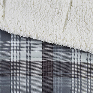 Whether you want to bundle up while reading a book or need a decorative piece for the end of your bed, the Woolrich Tasha Down Alternative Throw is perfect for your home. This throw blanket features a plaid print on ultra-soft cozyspun fabric with a lush berber reverse. The down alternative filling provides extra warmth and softness, while the box-quilting prevents the fill from shifting. Machine washable for easy care, this oversized throw will keep you warm and comfortable through all seasons.Imported | Ultra soft fabric | Cozy berber reverse | Down alternative filling | Oversized 50"x70" | Plaid print | Machine wash