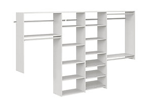 EasyFit 84"-120" W Dual Tower Classic Closet System, White, rollover