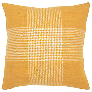 Rizzy Home Woven Plaid Throw Pillow, Yellow/White, large
