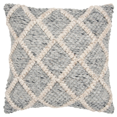 Rizzy Home Donny Osmond Chunky Textured Throw Pillow, Natural/Gray, large