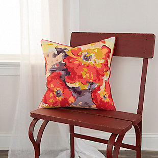Rizzy Home Connie Post Watercolor Floral Throw Pillow, Multi, rollover