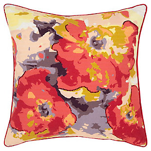 Rizzy Home Connie Post Watercolor Floral Throw Pillow, Multi, large
