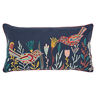 Rizzy Home Embroidered Birds Throw Pillow, , large