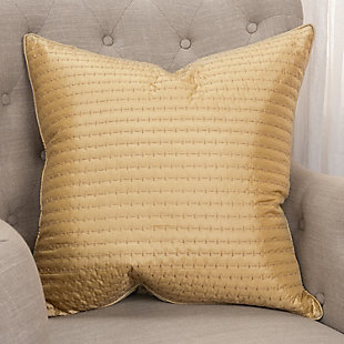 Rizzy Home Textured Solid Throw Pillow, Gold, rollover