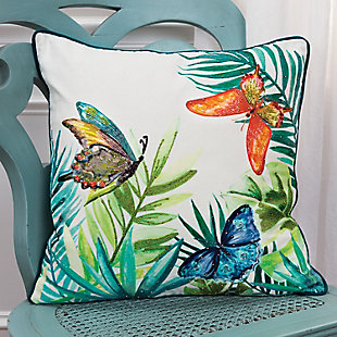 Rizzy Home Butterfly Botanical Throw Pillow, , rollover